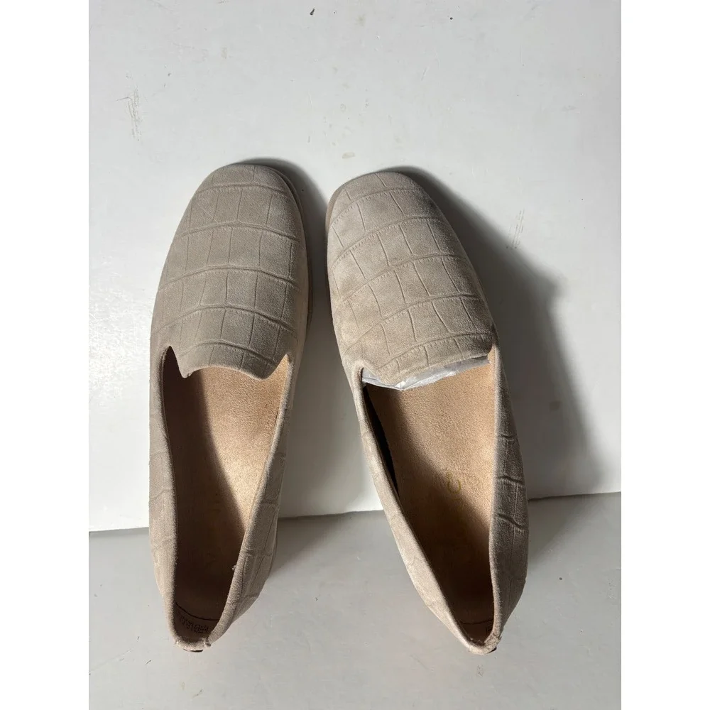 Vionic Willa 2.0 Loafers Womens 6.5 Cobblestone Suede Beige Slip On Comfort